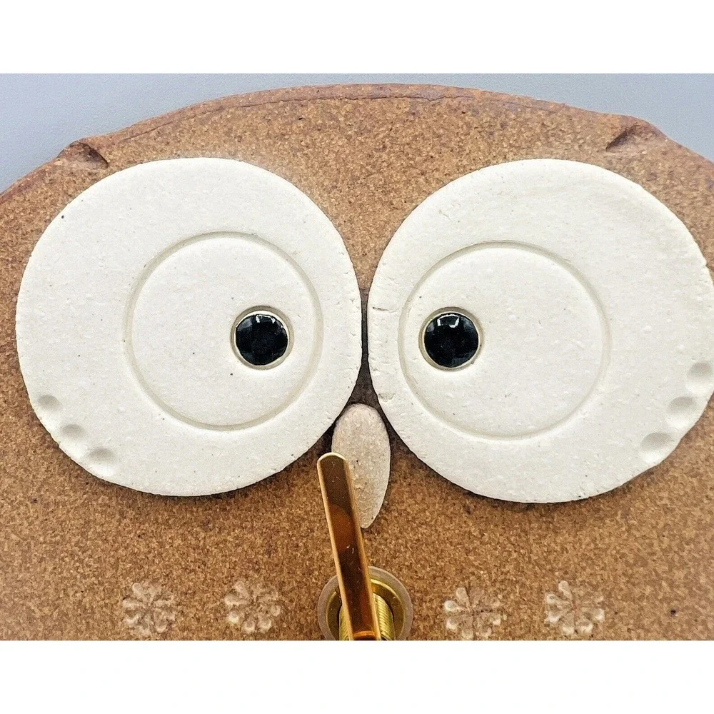 Hechimon Owl‎ Wall Clock Shigaraki Ware Ceramic Japanese Folk Art Handcrafted